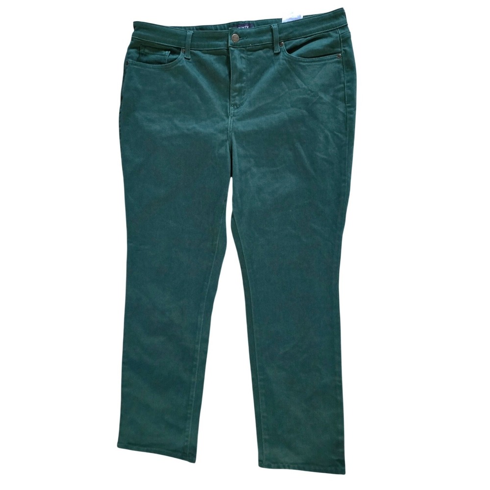 NWOT NYDJ Sheri Slim Pants Women 16P Emerald Green Stretch Slim Fit SUPER SOFT - Picture 1 of 5